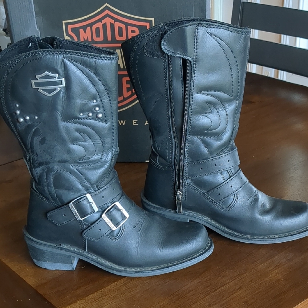 Harley-Davidson Black Leather Boots